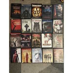 Lot of 20 Horror Thriller DVD Movies Stephen King, The Craft, Hostel, Carrie Saw